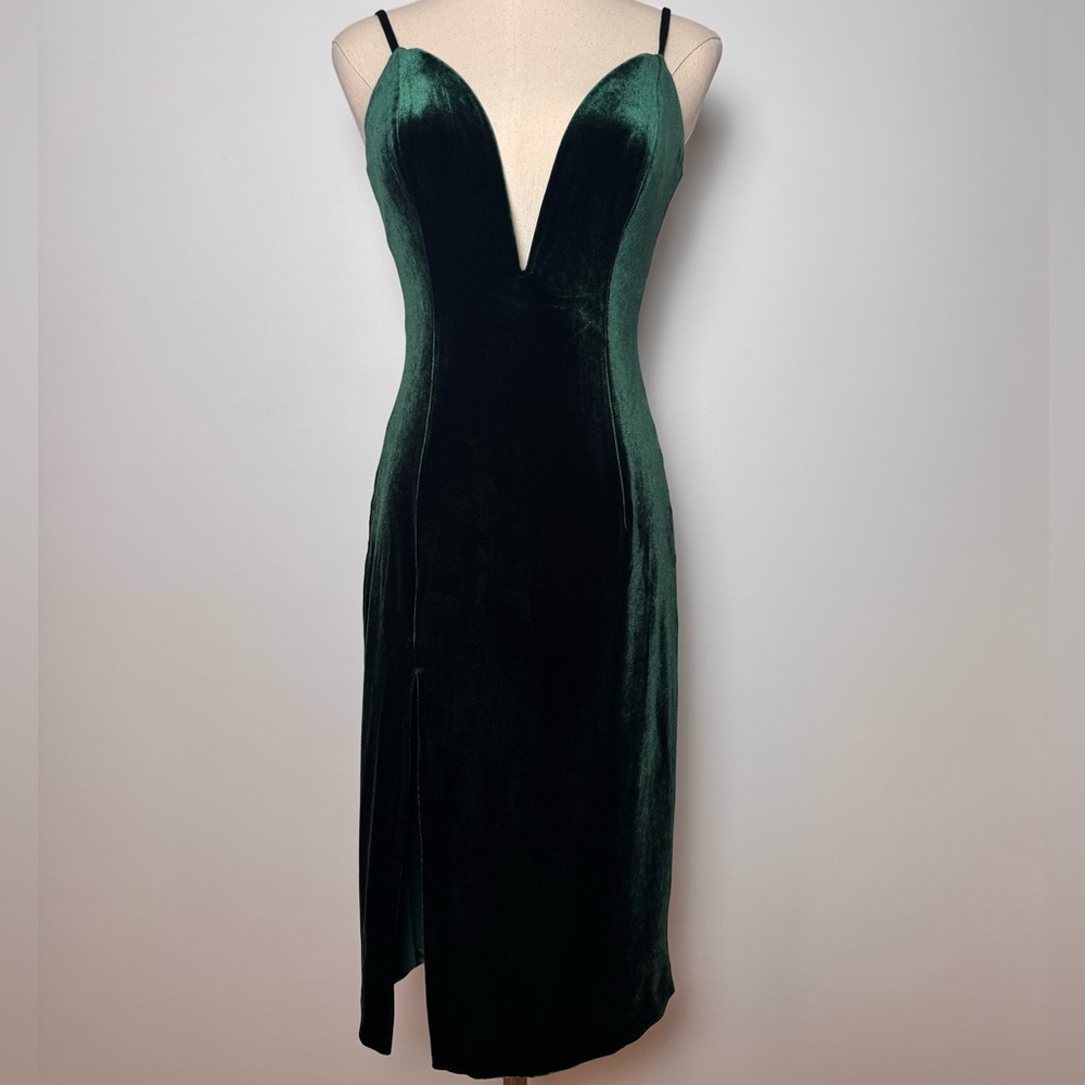 Revolve NBD Velvet Green Dress Shana - Picture 6 of 12